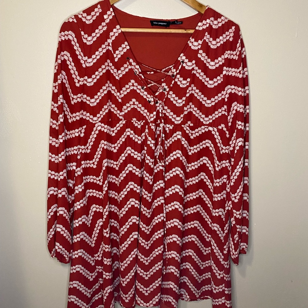 Blu Pepper Boho long sleeve dress size L
